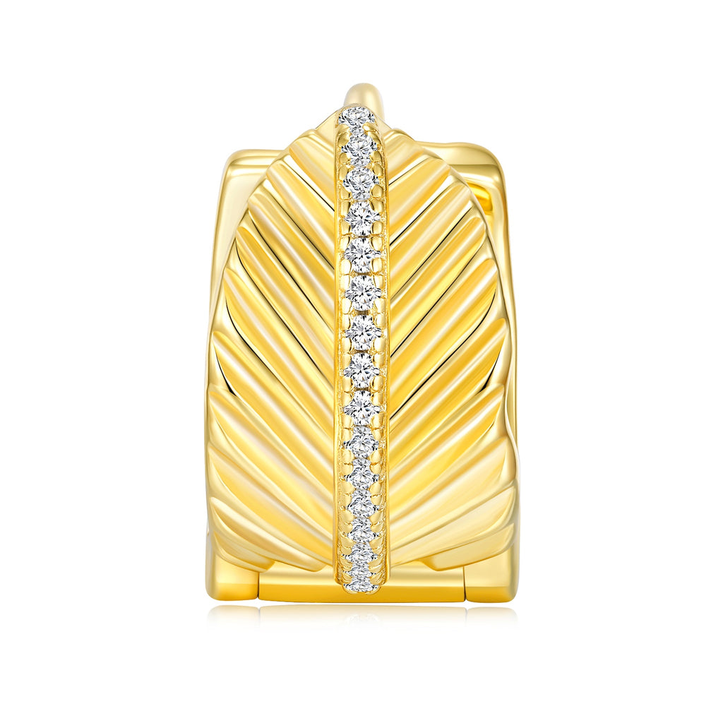 Golden Wave Moissanite Hoop Earrings
