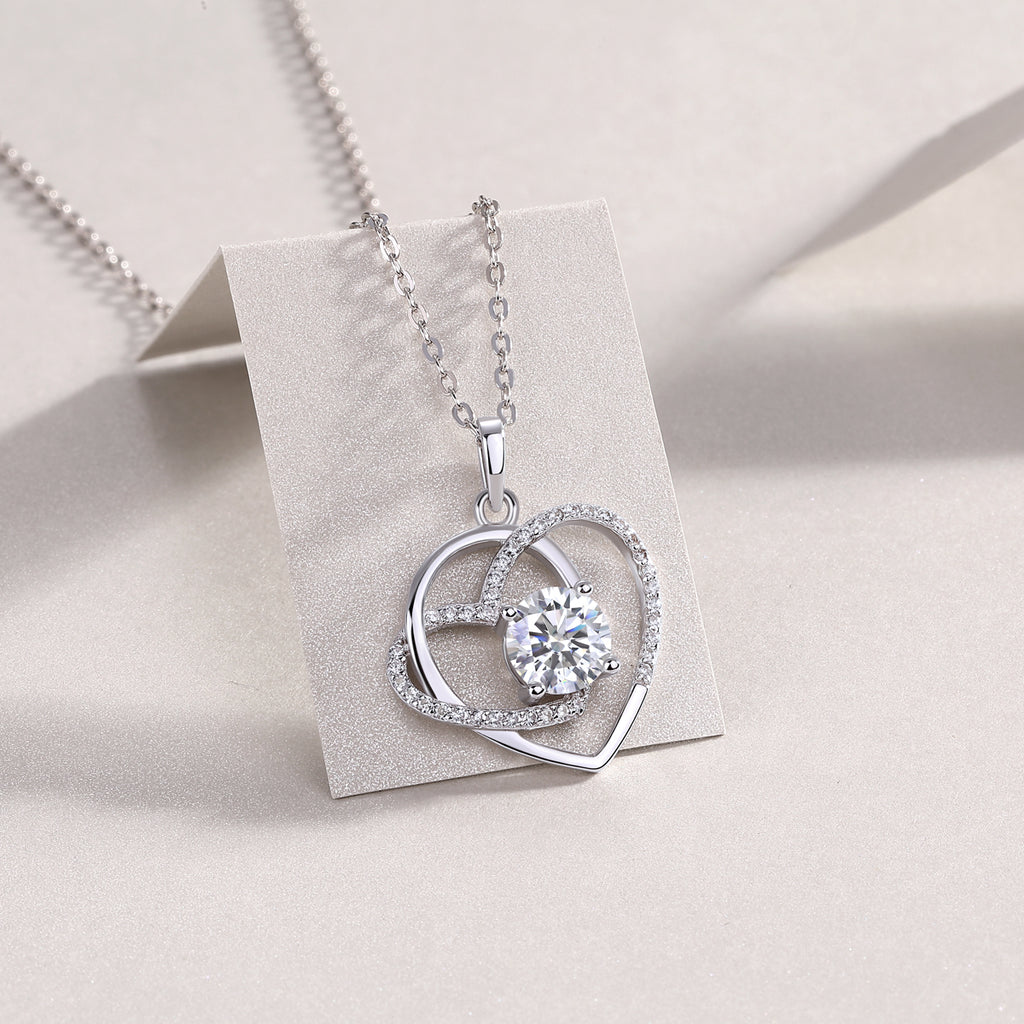 Eternal Double Heart Moissanite Necklace