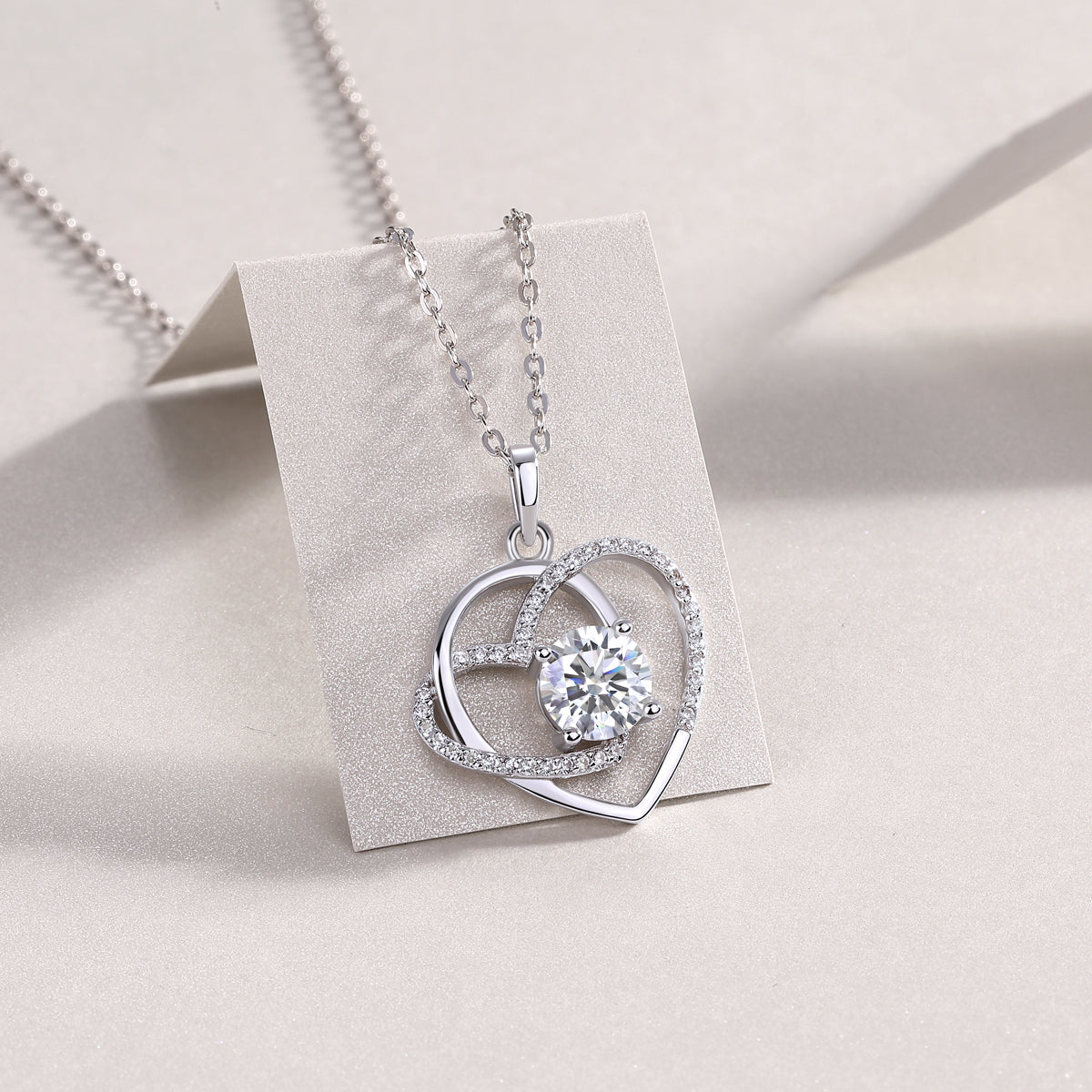 Eternal Double Heart Moissanite Necklace