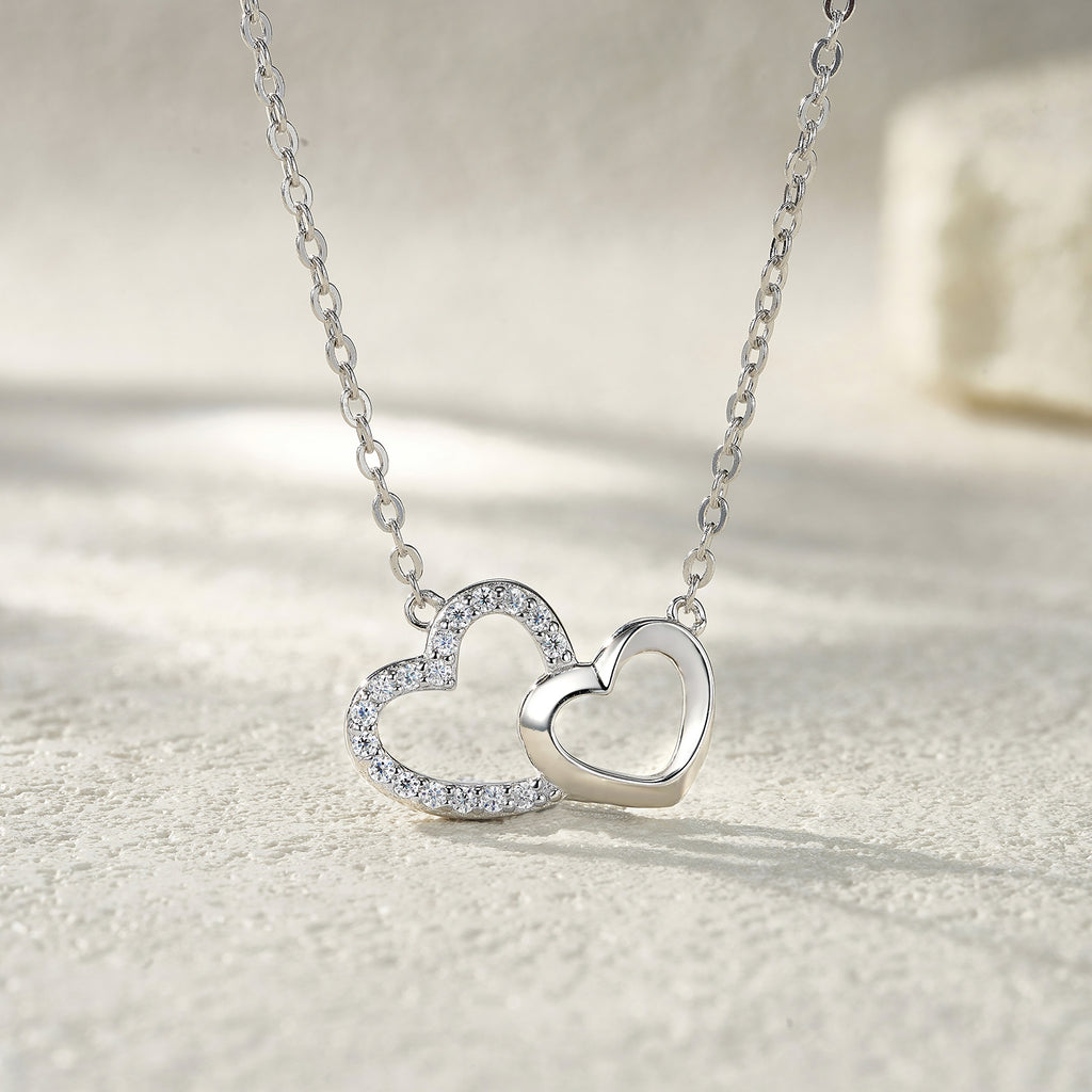 Eternal Double Heart Moissanite Necklace