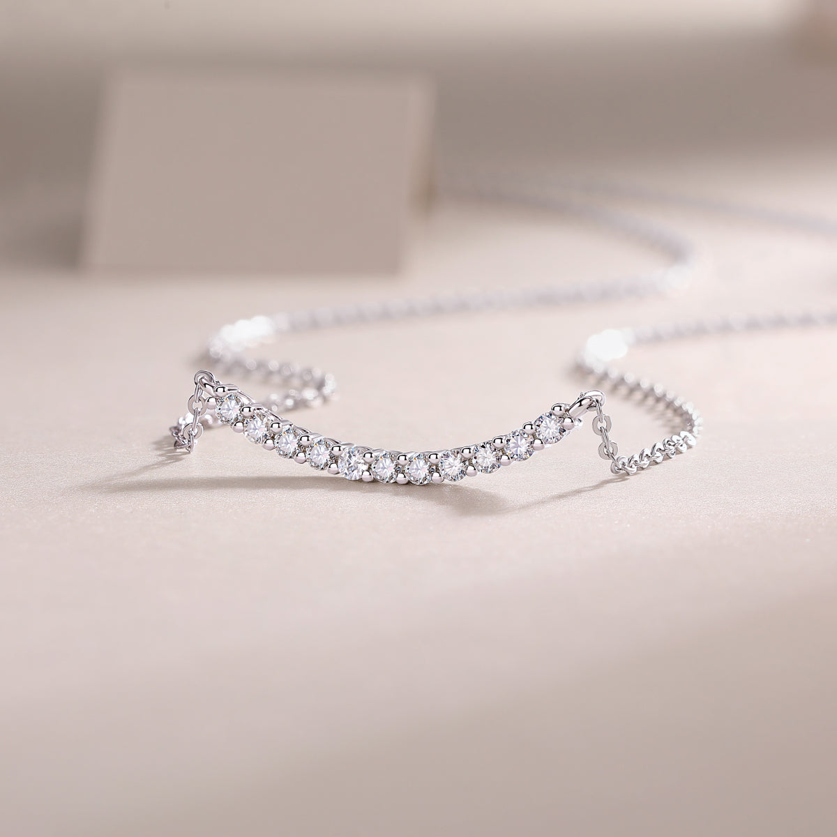 Serene Curve Moissanite Necklace