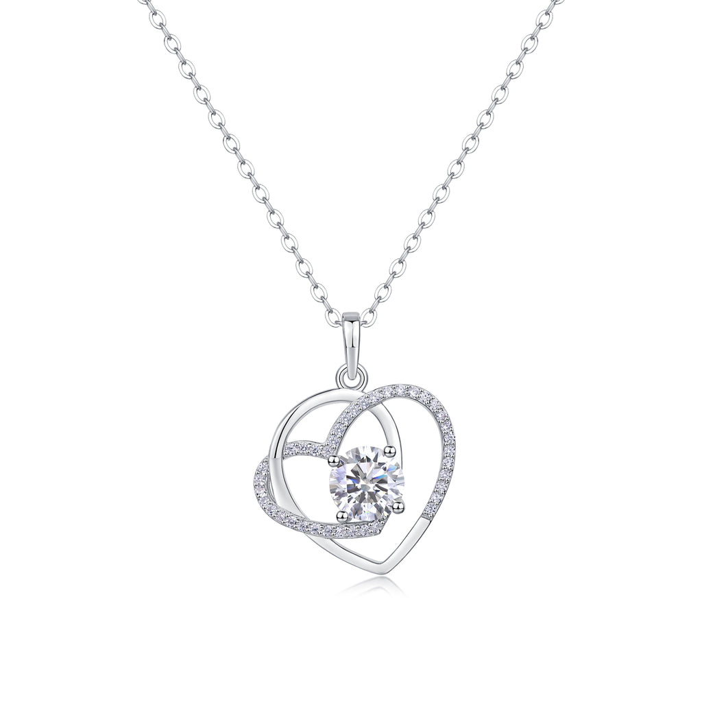 Eternal Double Heart Moissanite Necklace