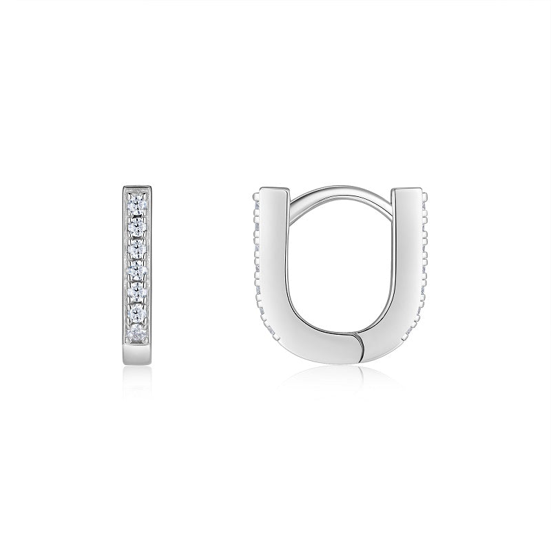 Luna Edge Moissanite Hoop Earrings