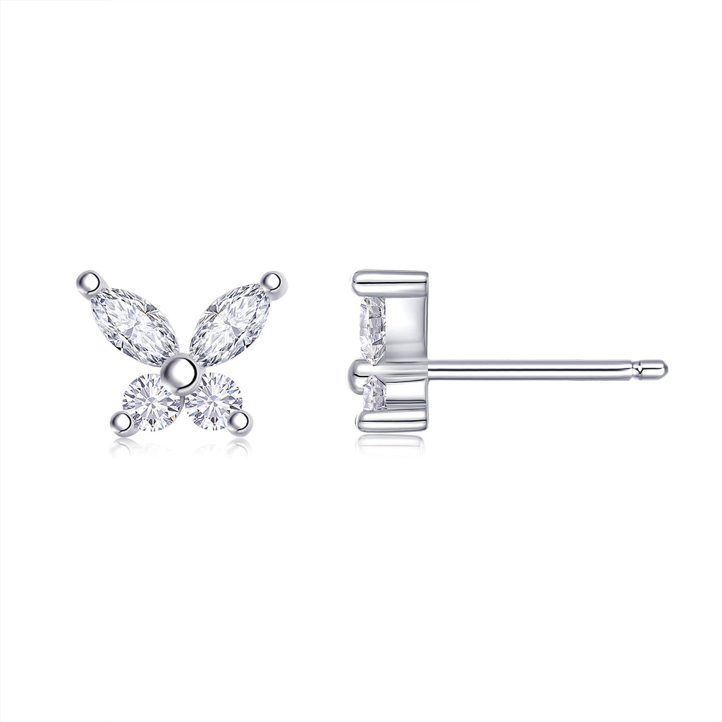 Crystal Butterfly Stud Earrings