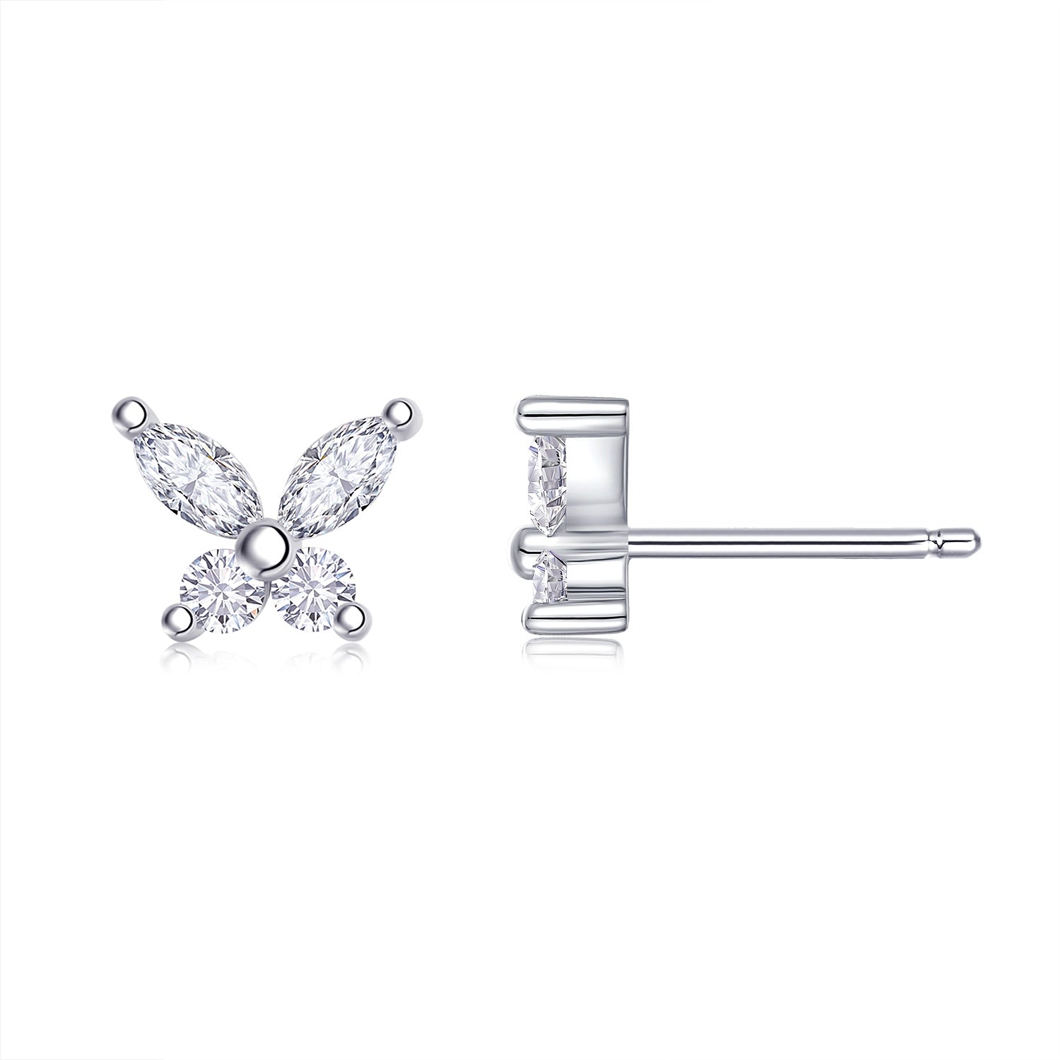 Crystal Butterfly Stud Earrings