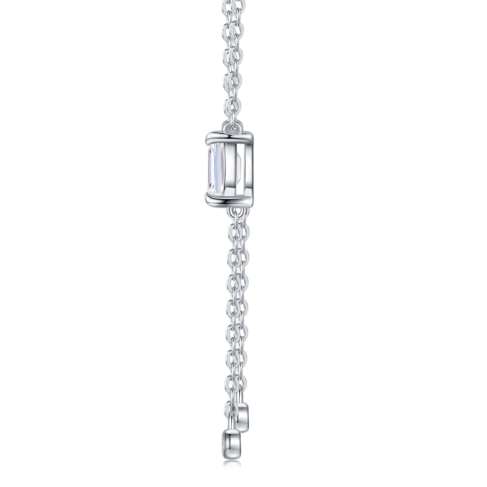 Crystal Drop Lariat Moissanite Necklace