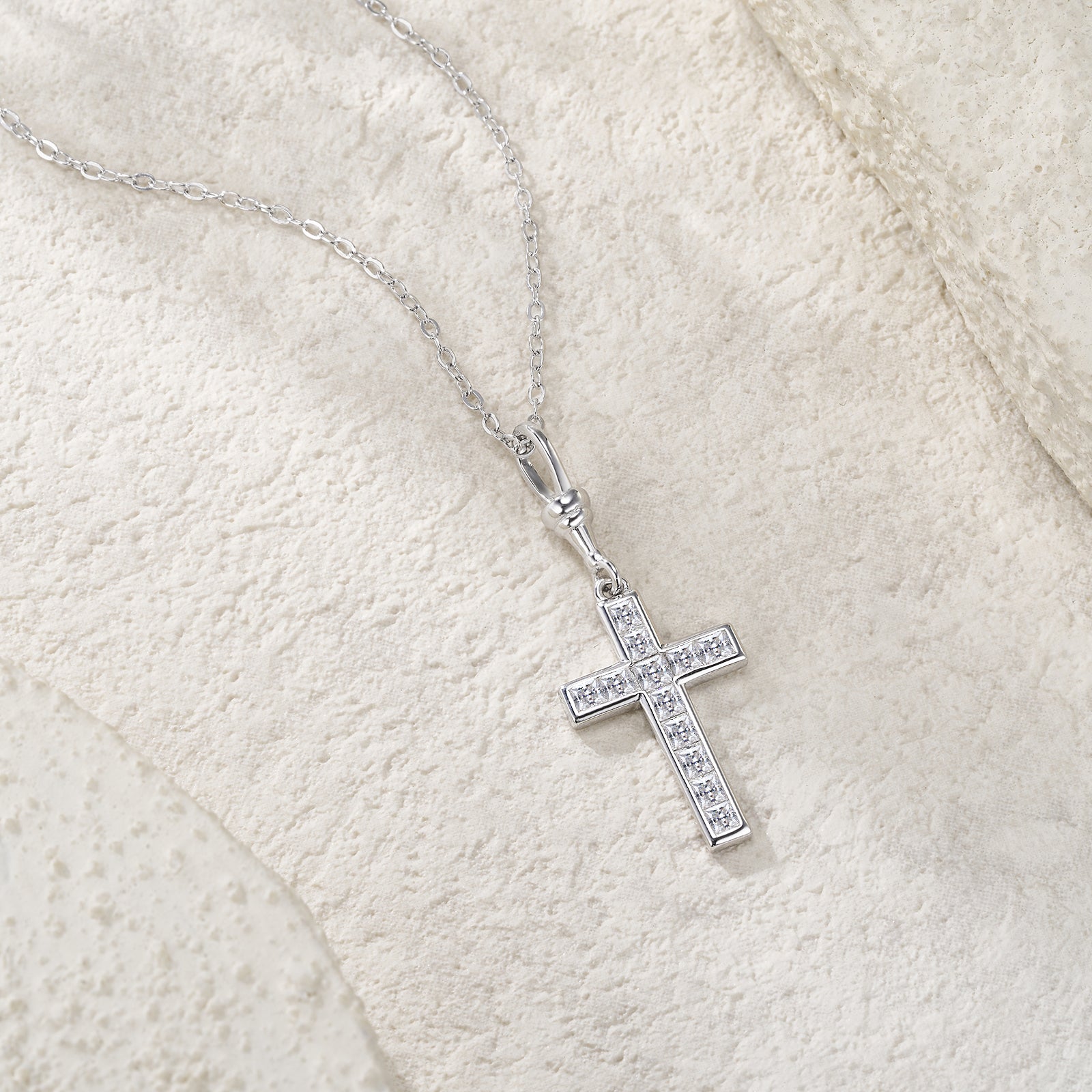 Faith Cross Moissanite Necklace