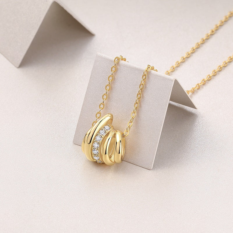 Golden Knot Moissanite Pendant Necklace