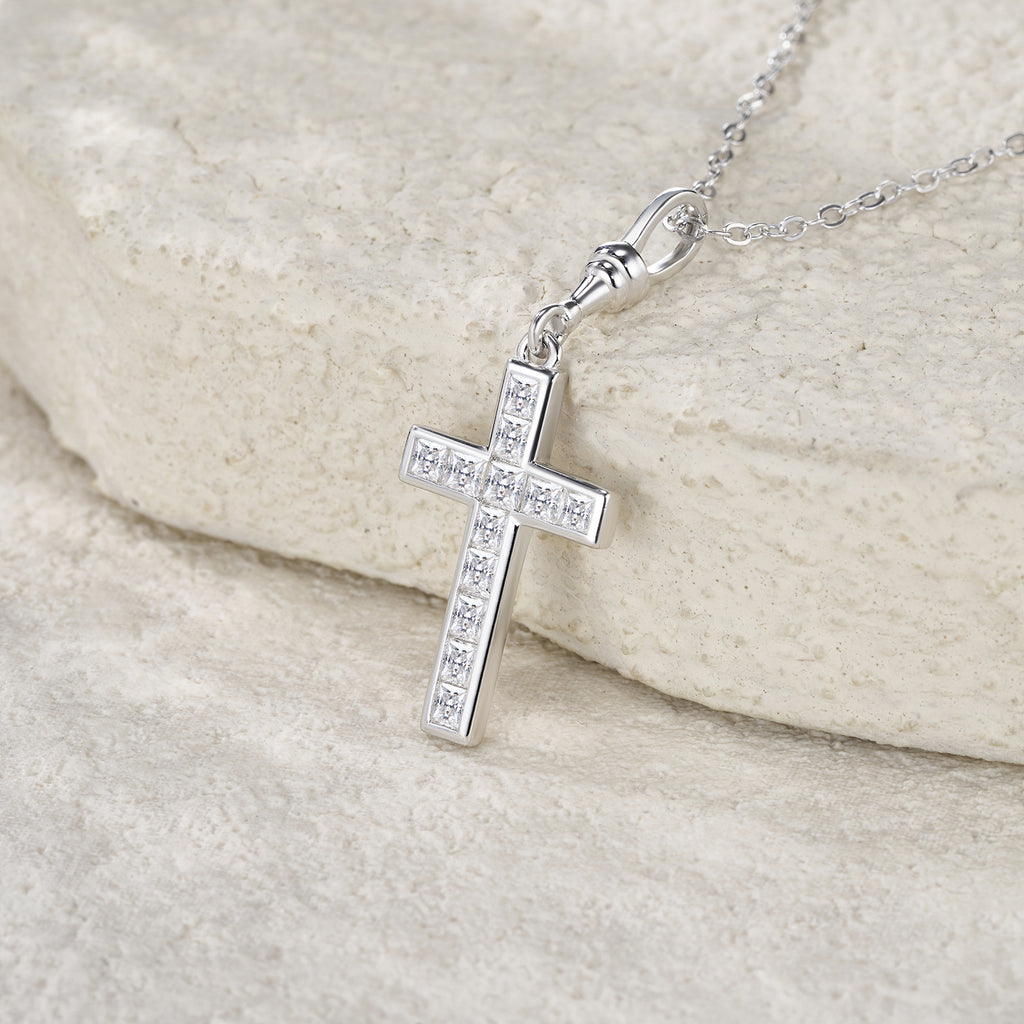 Faith Cross Moissanite Necklace