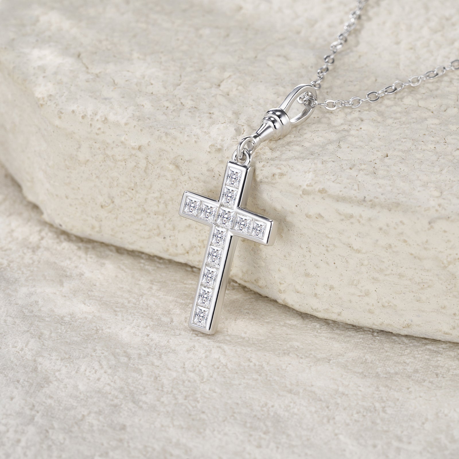 Faith Cross Moissanite Necklace