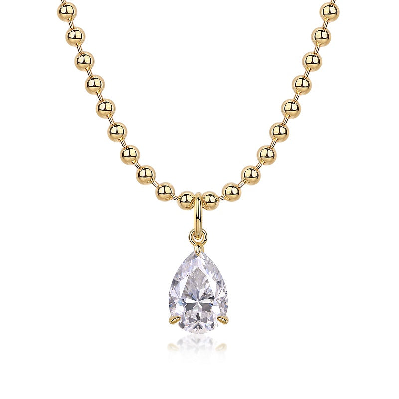 Golden Wish Drop Moissanite Necklace