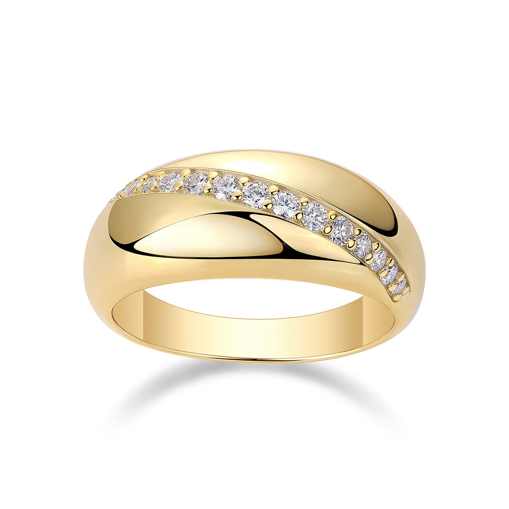 Golden Flow Moissanite Ring