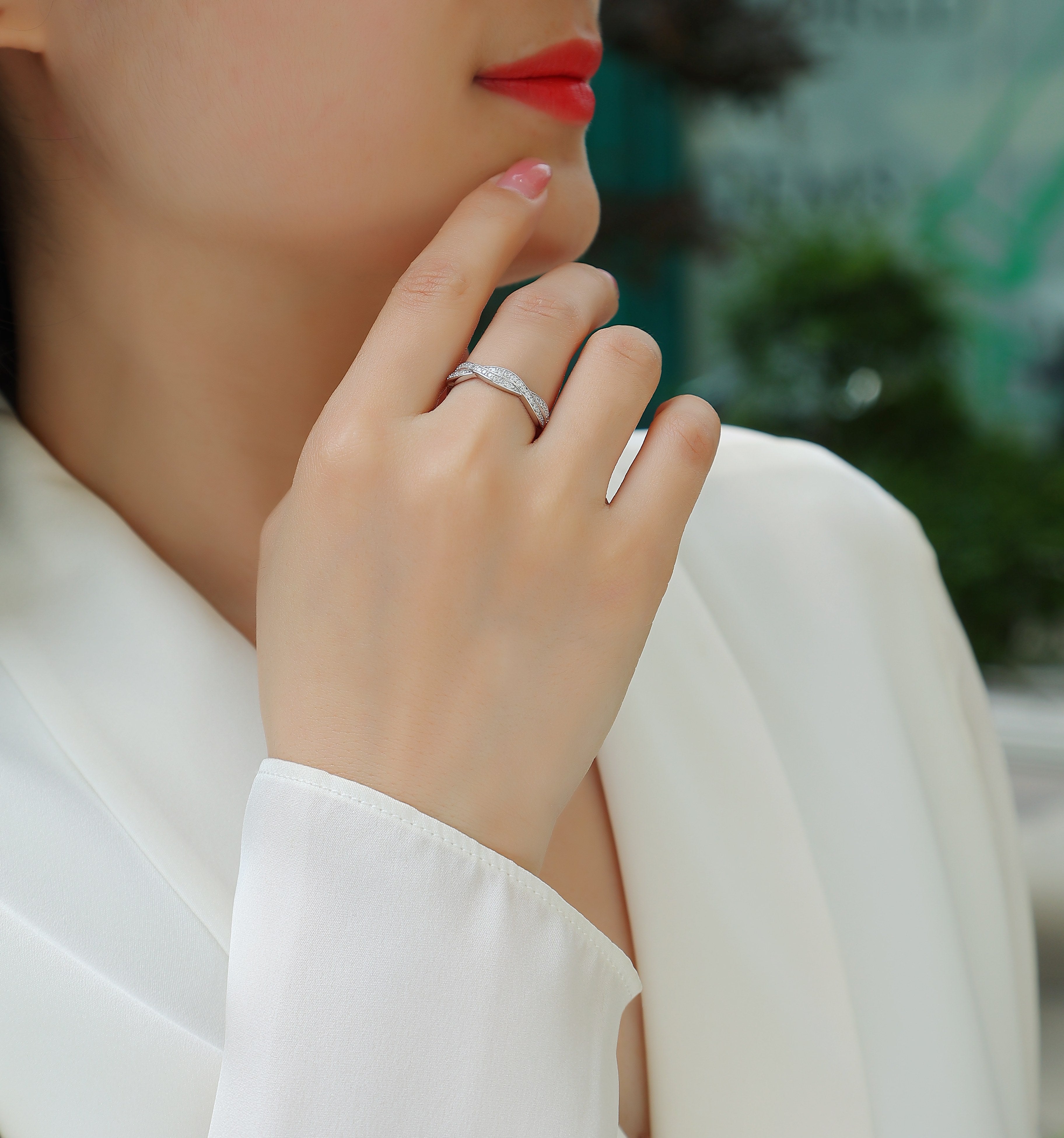 Twilight Cross Moissanite Ring