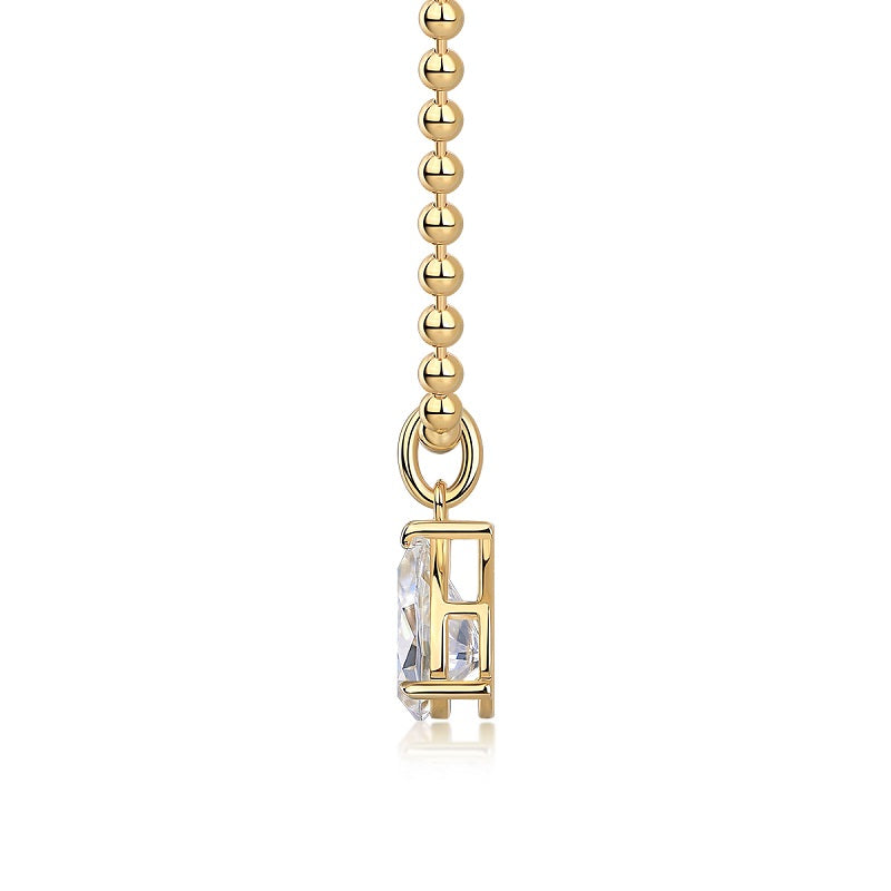 Golden Wish Drop Moissanite Necklace