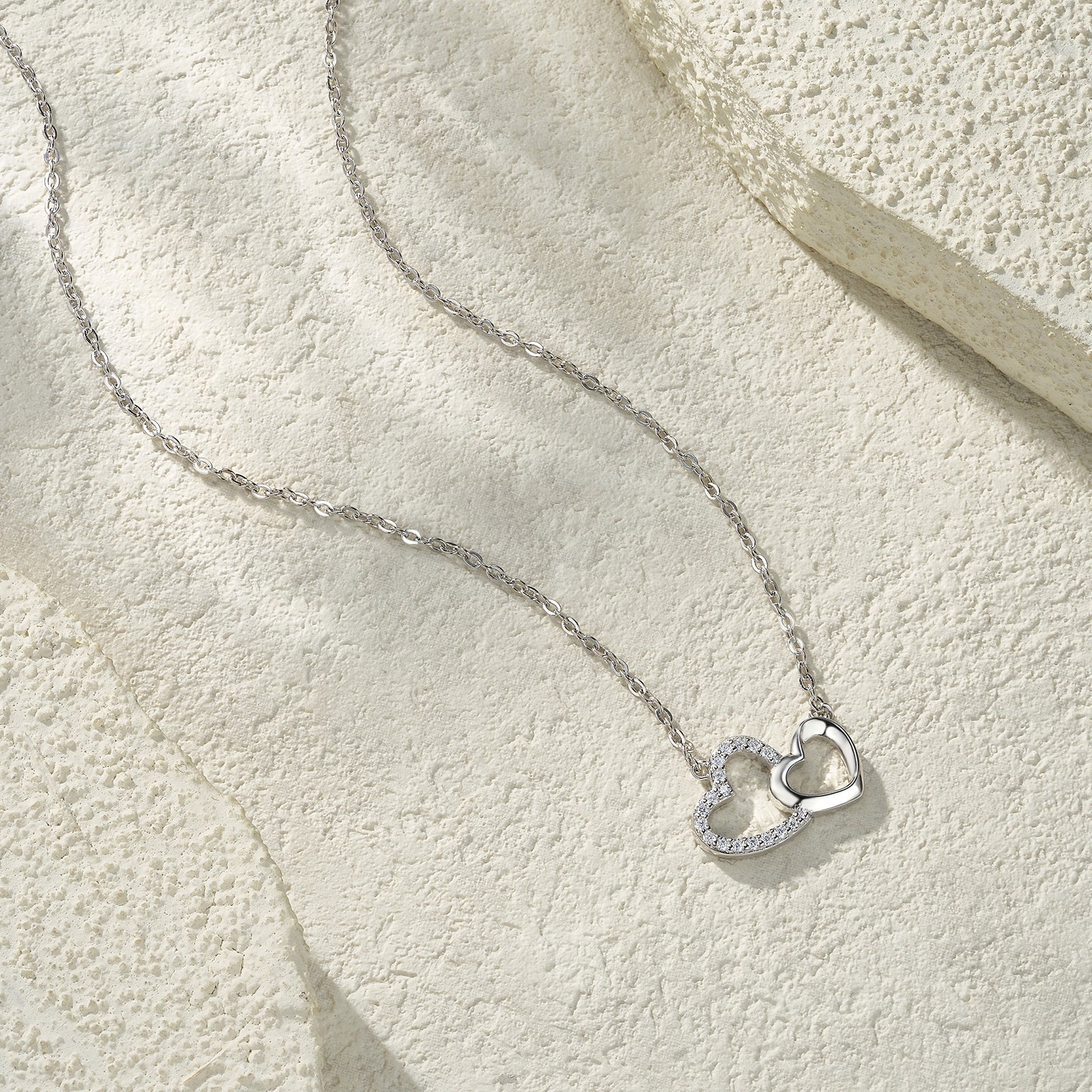 Eternal Double Heart Moissanite Necklace