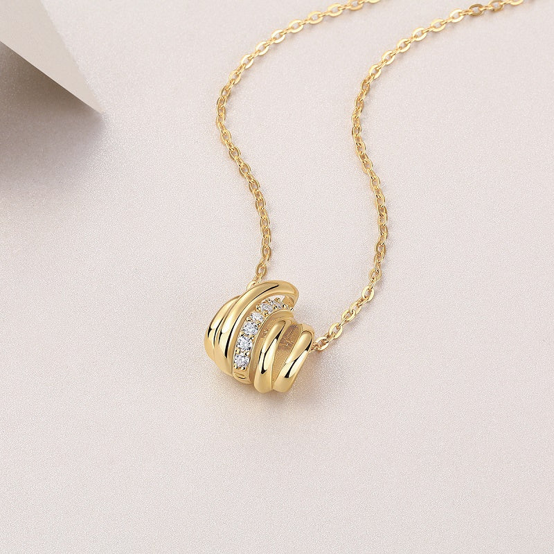 Golden Knot Moissanite Pendant Necklace