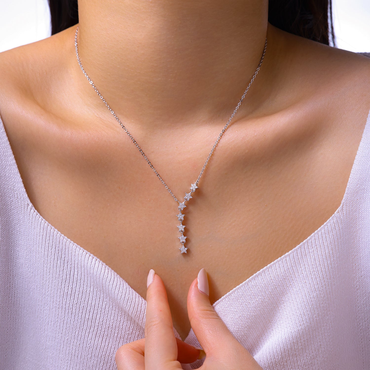 Starlight Drop Moissanite Necklace