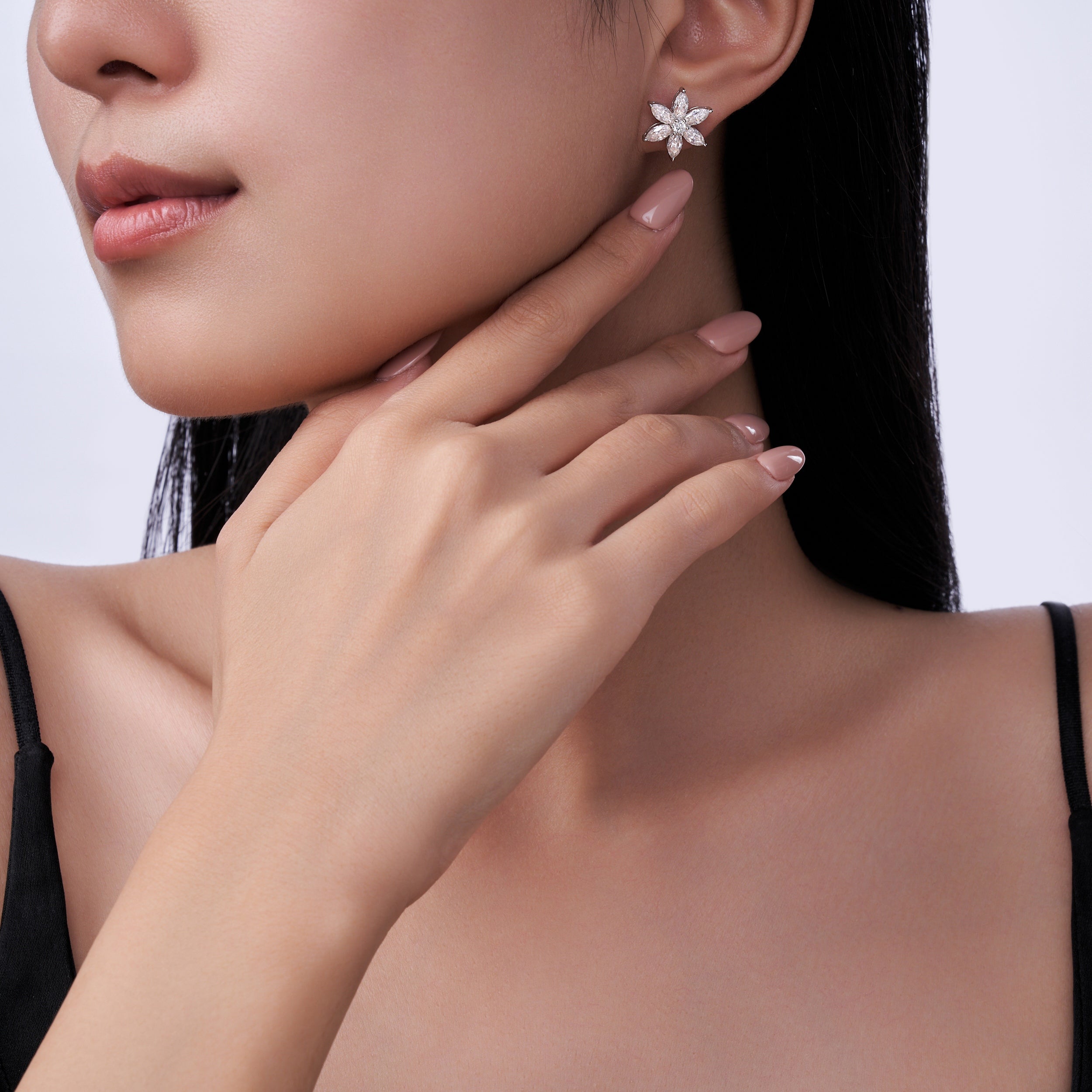 Starlight Bloom Moissanite Earrings