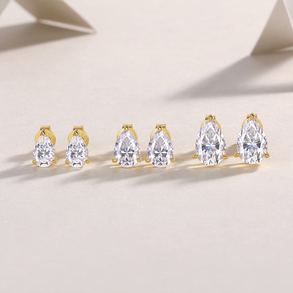 Leaf Drop Stud Earrings