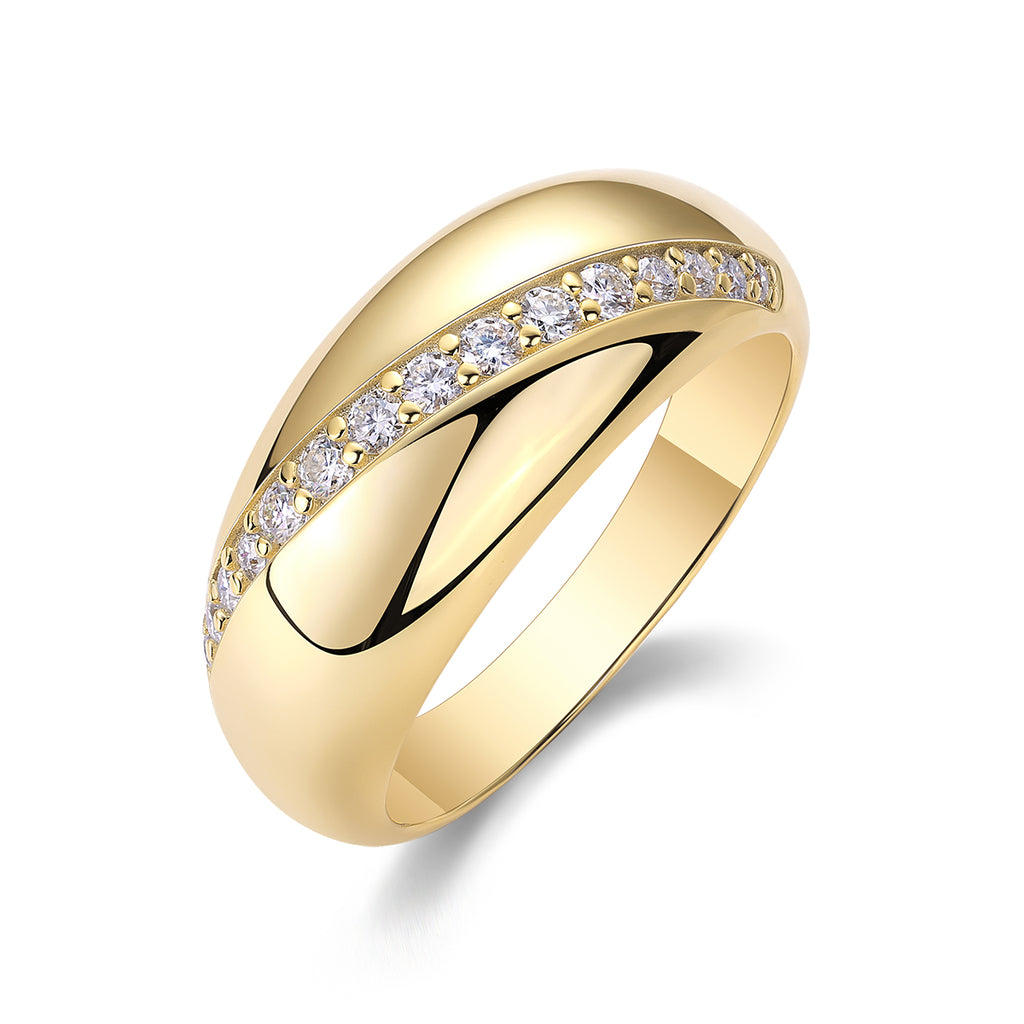 Golden Flow Moissanite Ring