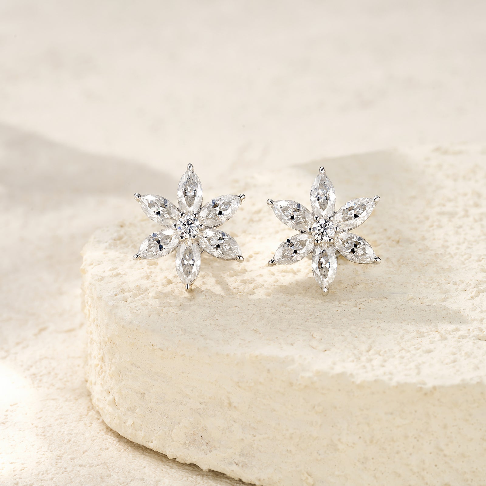 Starlight Bloom Moissanite Earrings