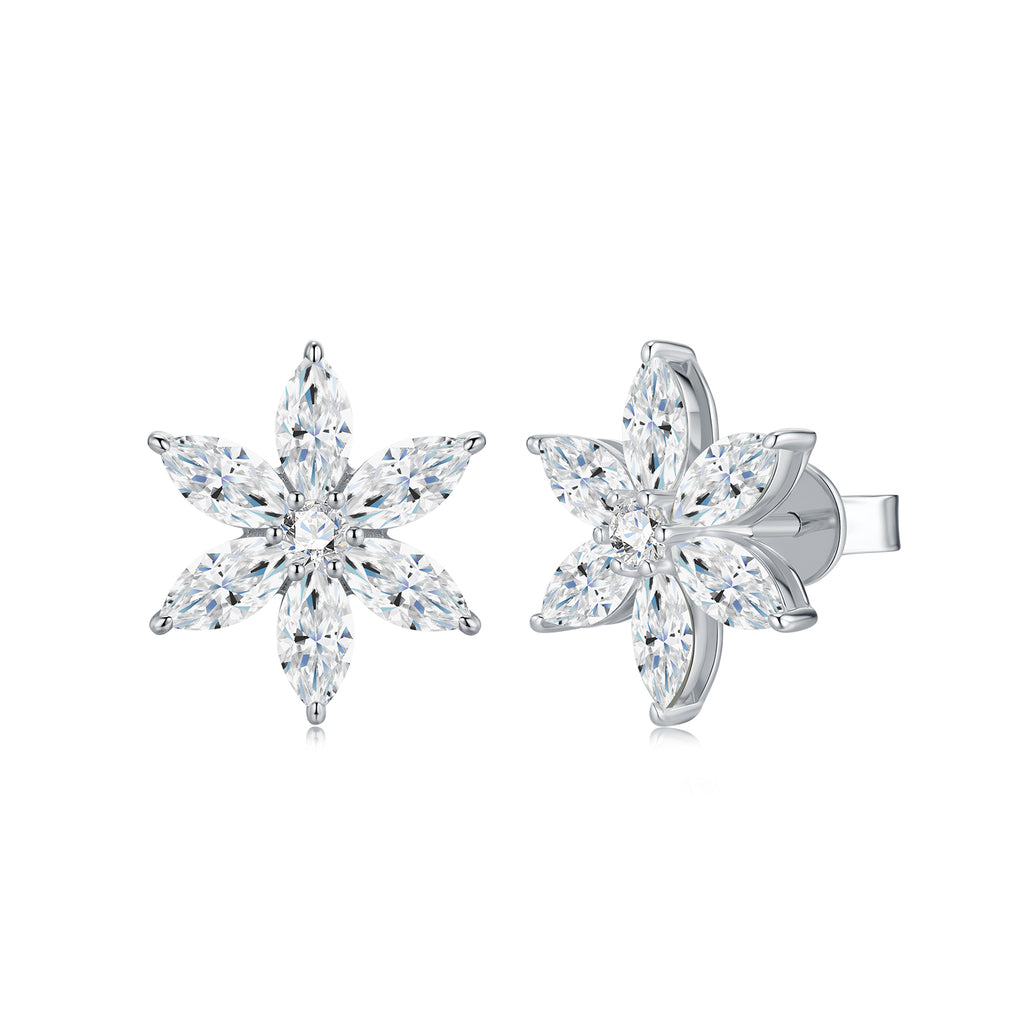Starlight Bloom Moissanite Earrings