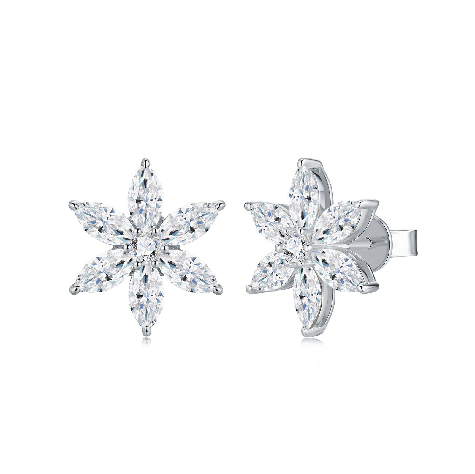 Starlight Bloom Moissanite Earrings