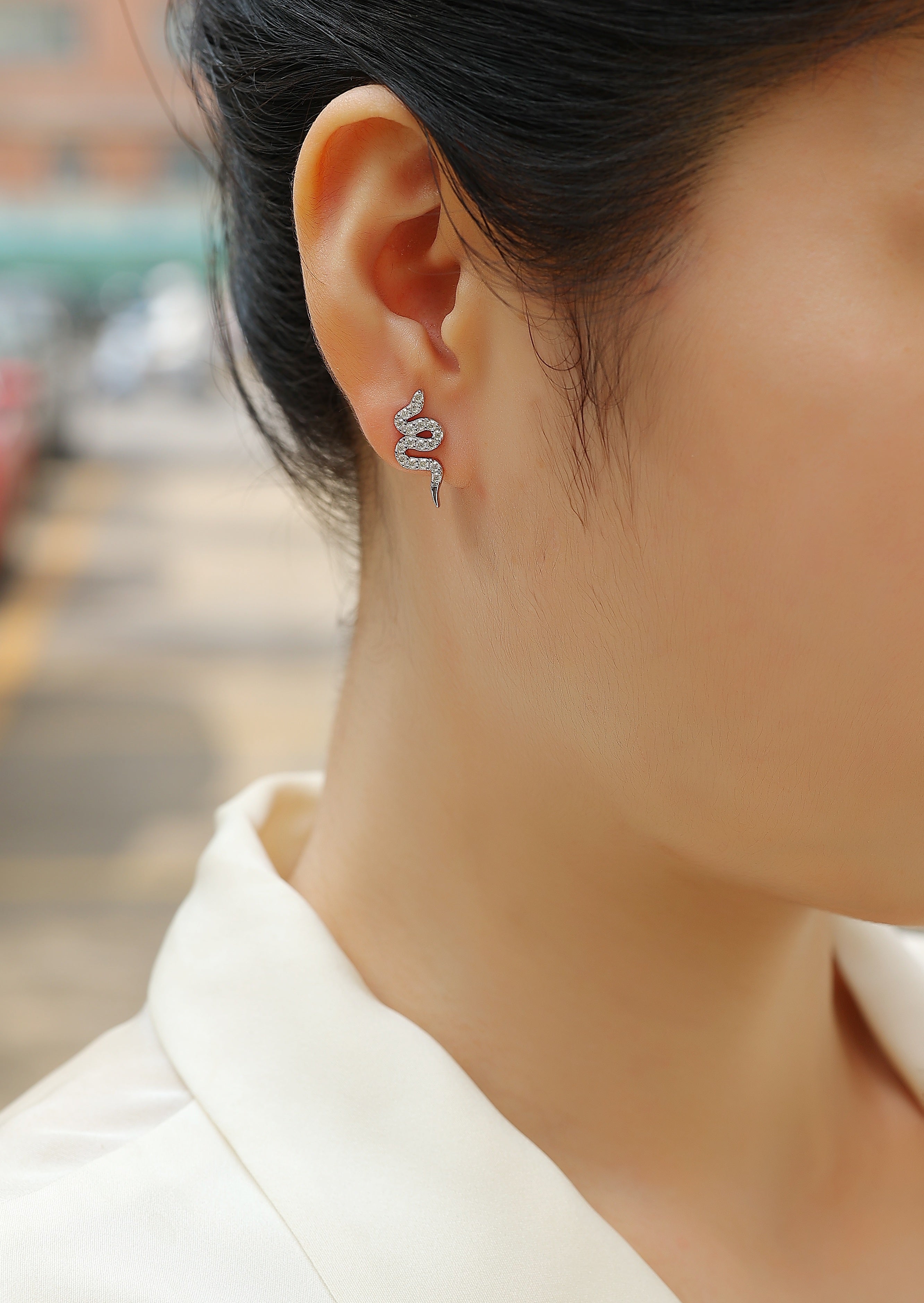 Serpent Glow Stud Earrings