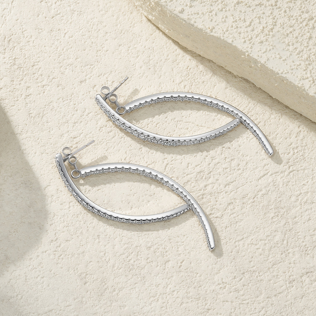 Eclipse Curve Moissanite Earrings