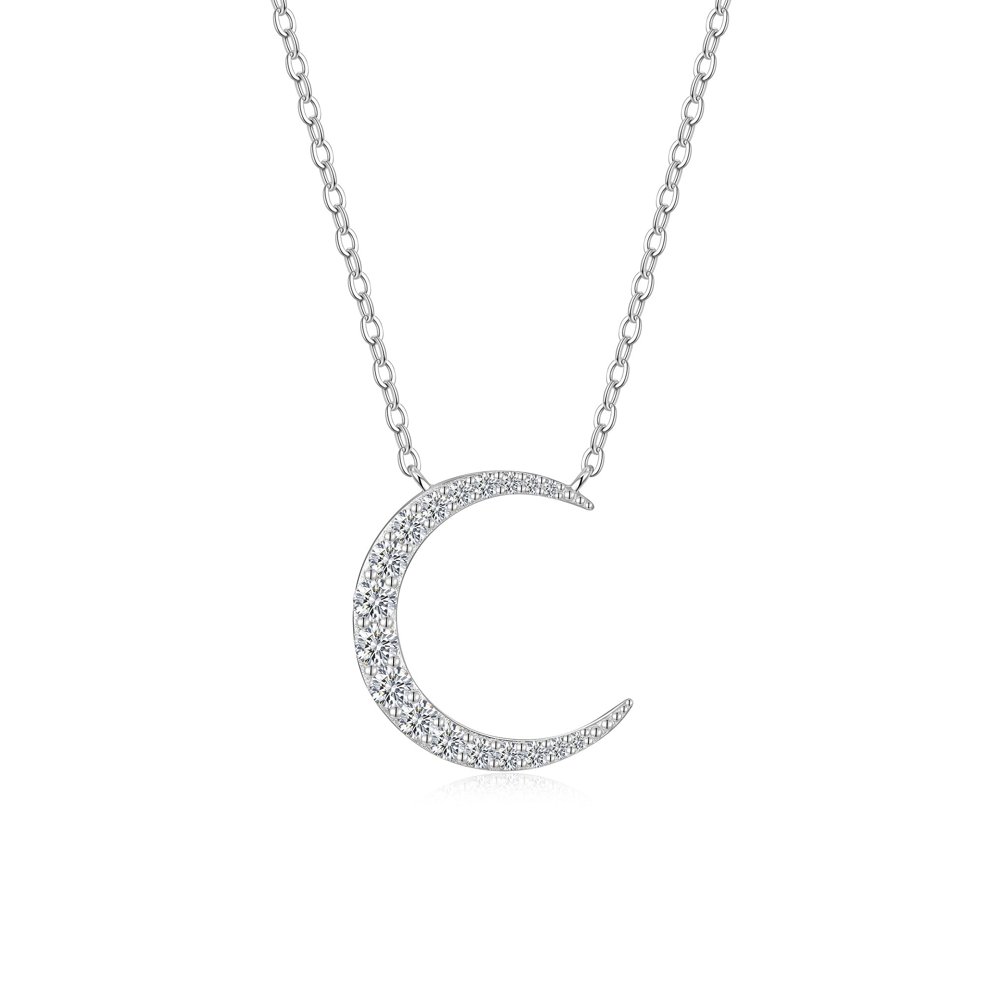 Celestial Crescent Moissanite Necklace