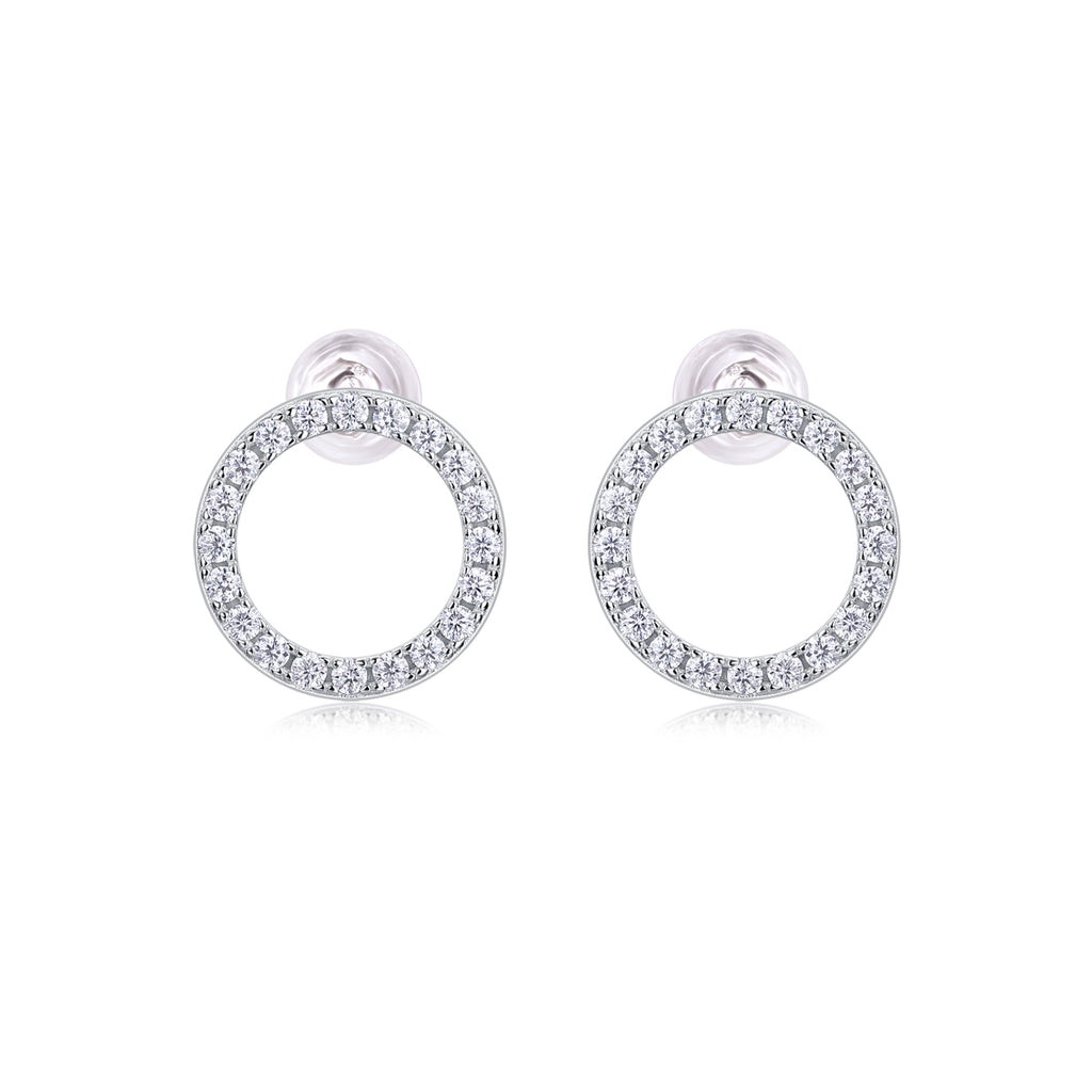 Radiant Circle Moissanite Stud Earrings