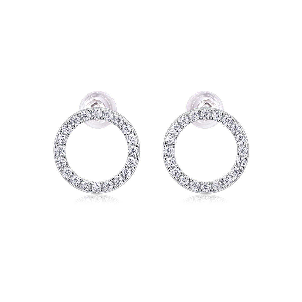 Radiant Circle Moissanite Stud Earrings