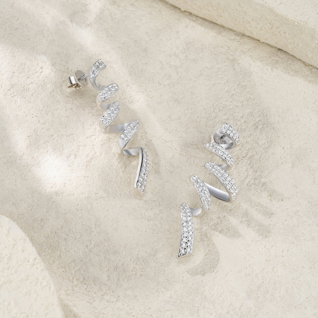 Serpentine Glow Moissanite Earrings