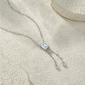Crystal Drop Lariat Moissanite Necklace