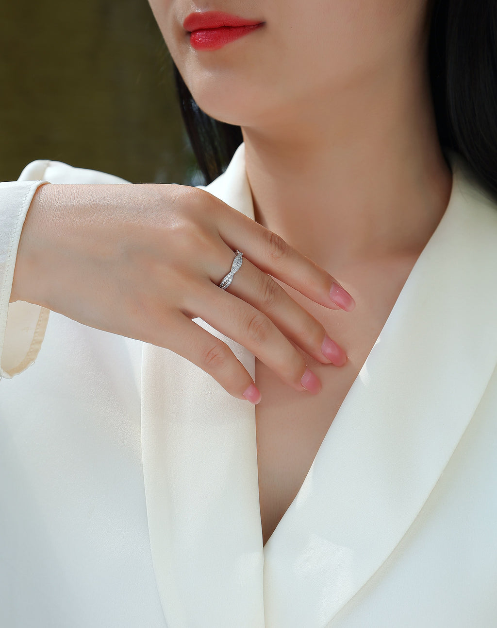 Twilight Cross Moissanite Ring