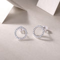 Radiant Circle Moissanite Stud Earrings