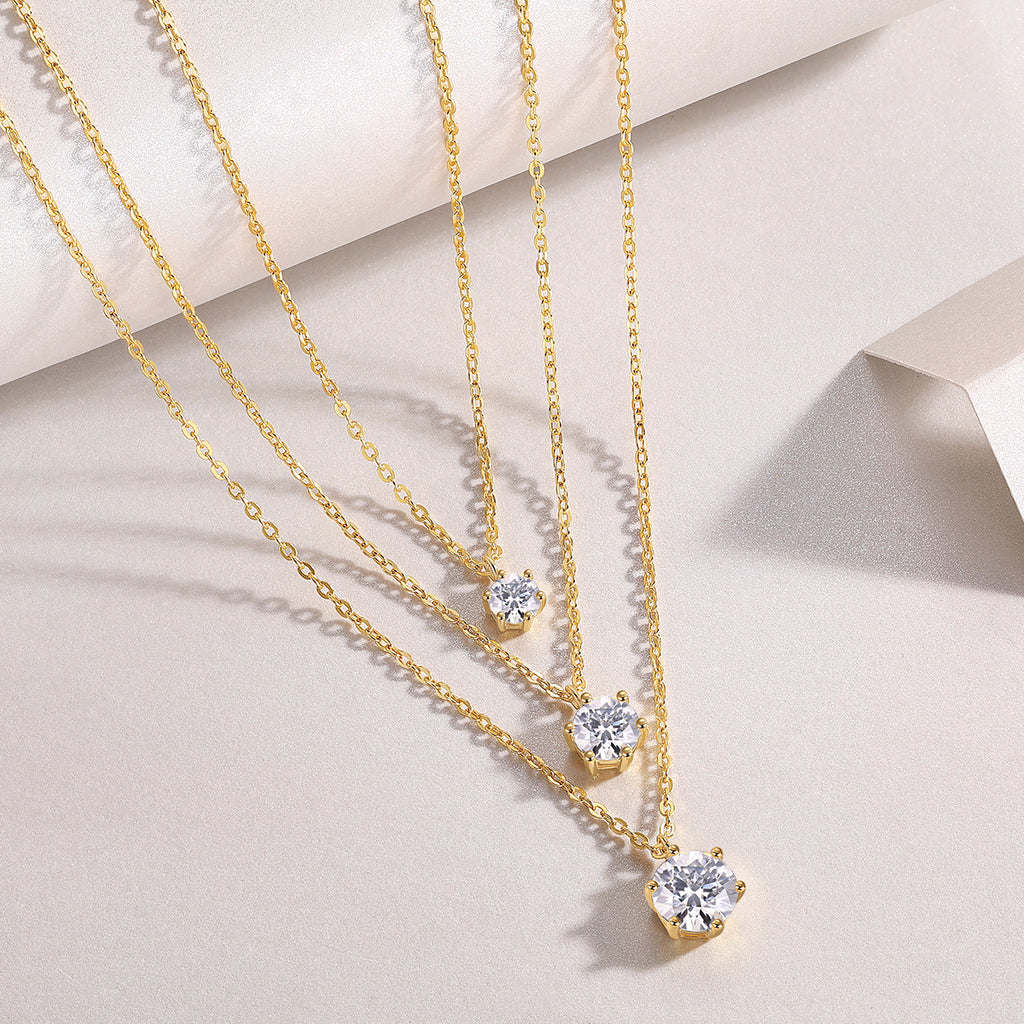 Triple Glow Moissanite Layered Necklace