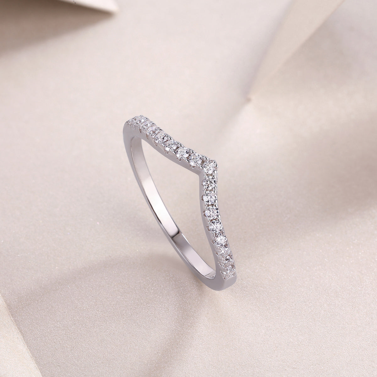 Embrace Curve Moissanite Ring