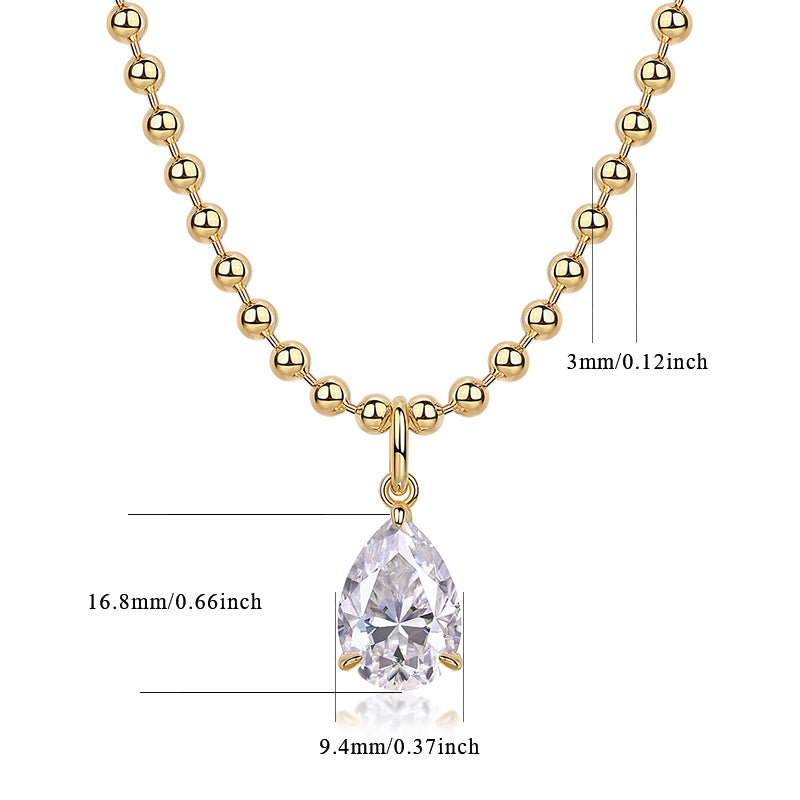 Golden Wish Drop Moissanite Necklace