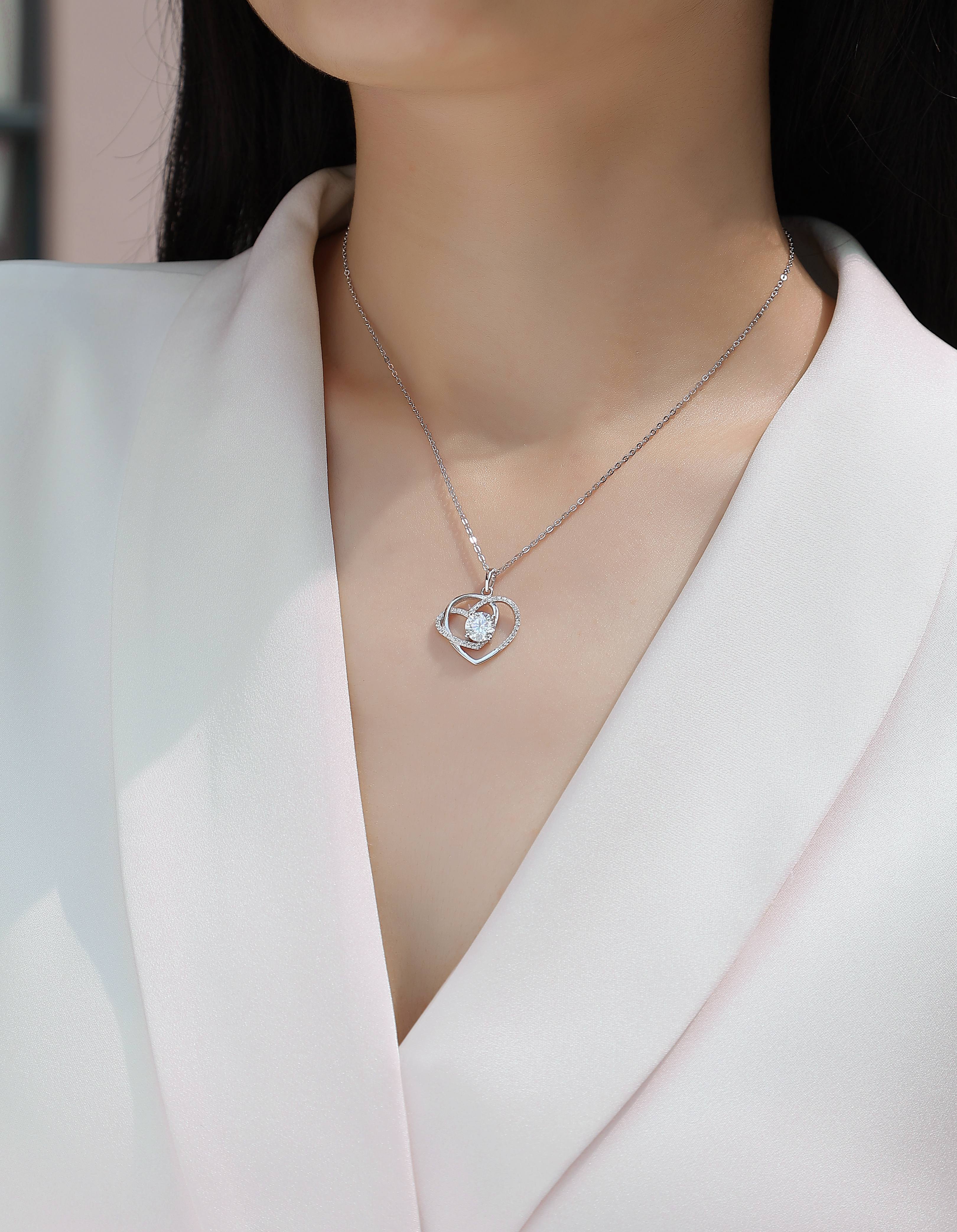 Eternal Double Heart Moissanite Necklace