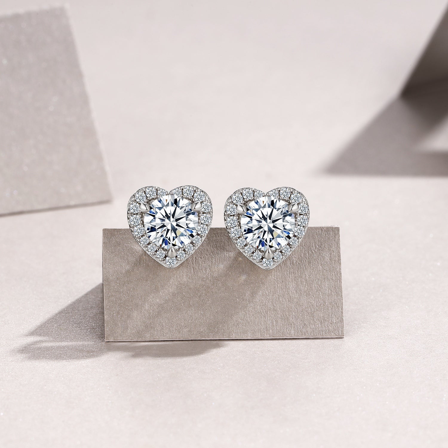 Heart Radiance Moissanite Stud Earrings