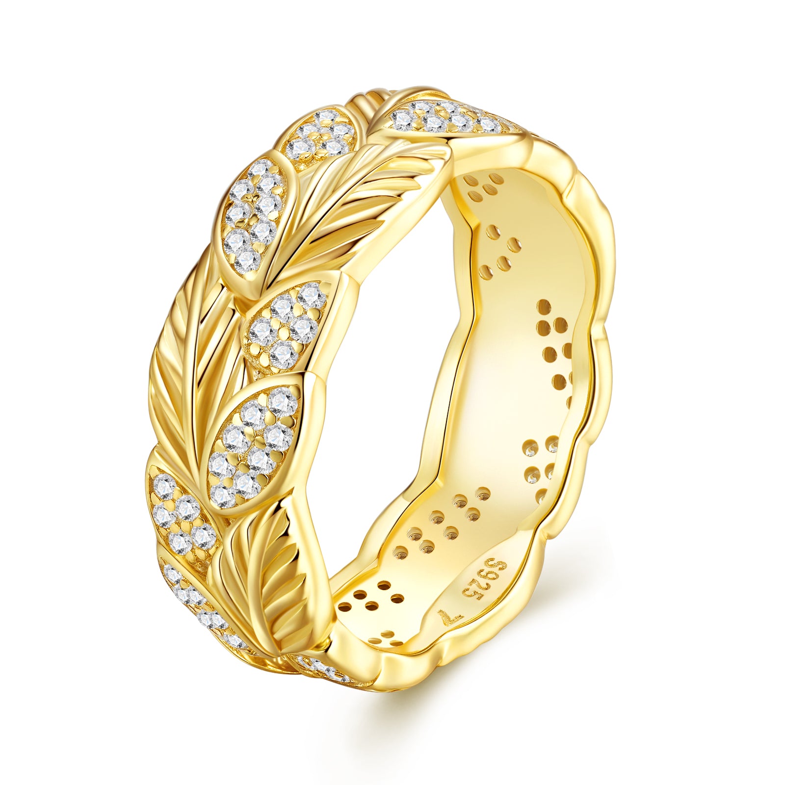 Golden Leaf Luxe Moissanite Ring