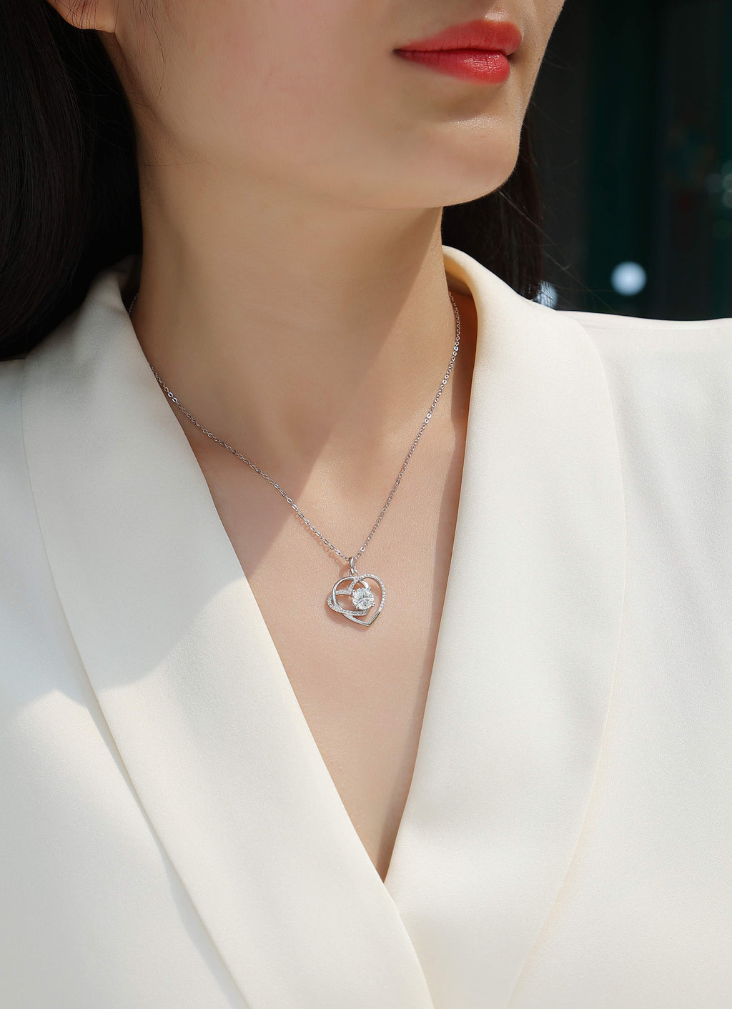 Eternal Double Heart Moissanite Necklace