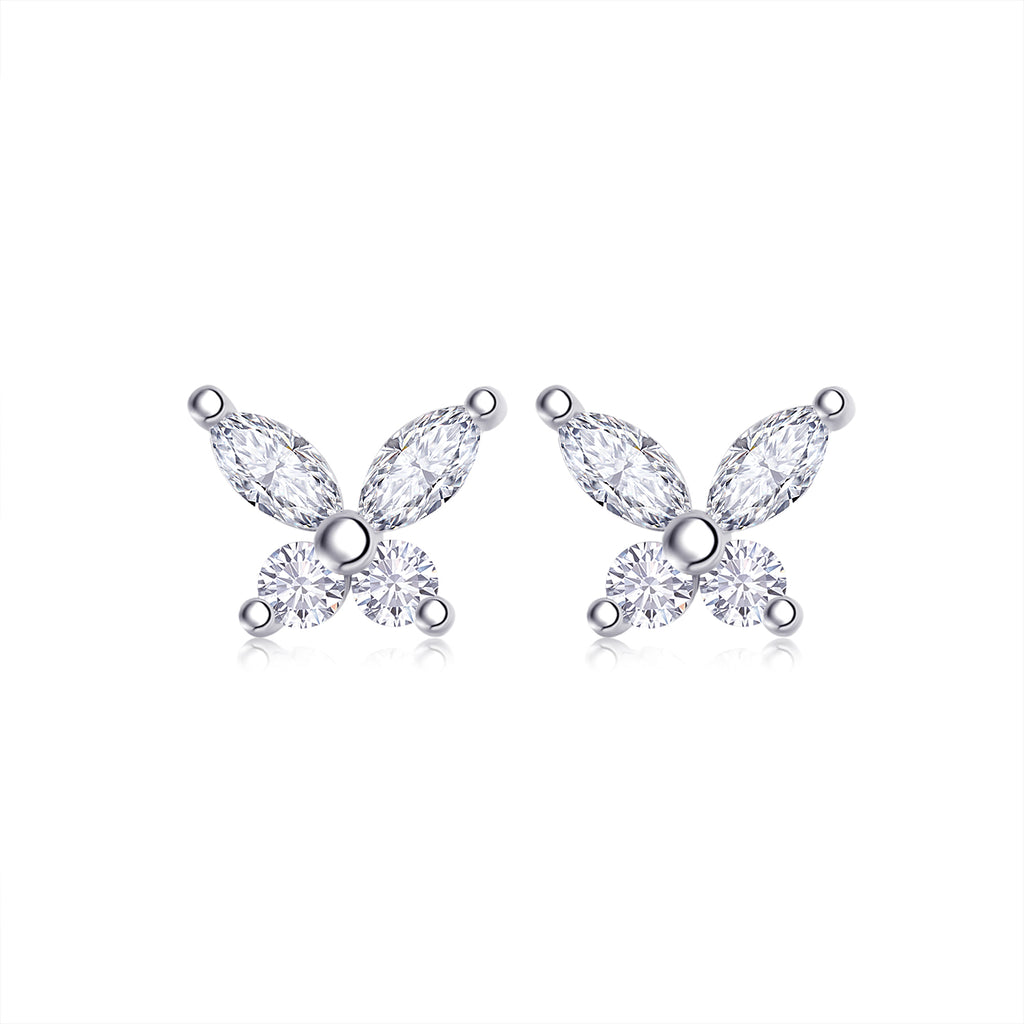 Crystal Butterfly Stud Earrings