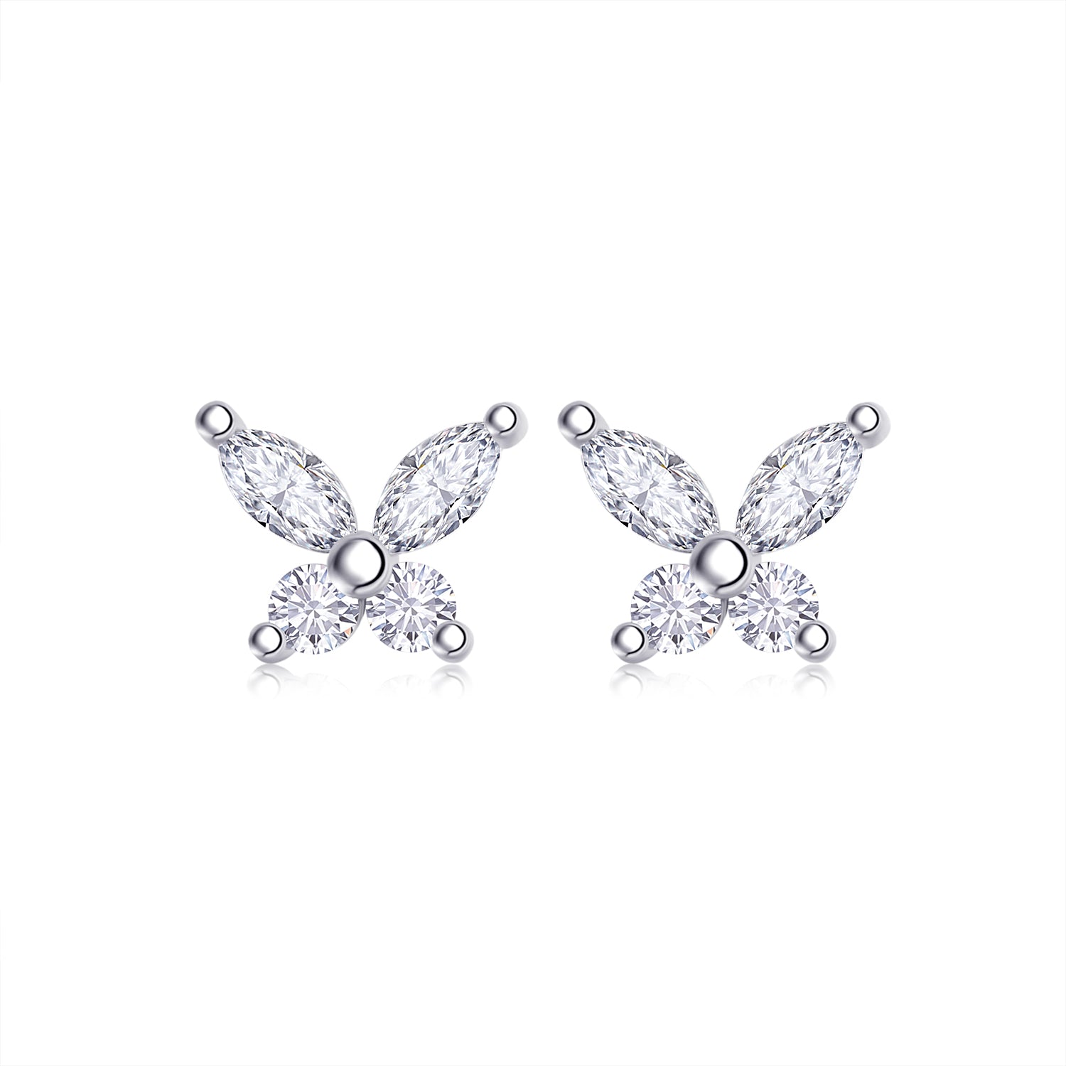 Crystal Butterfly Stud Earrings