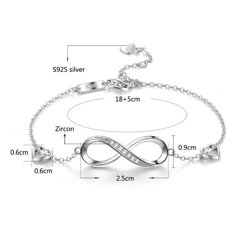 Eternal Infinity Bracelet in 925 Sterling Silver