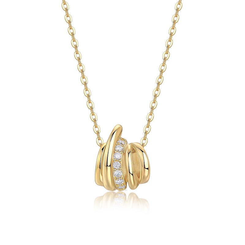 Golden Knot Moissanite Pendant Necklace