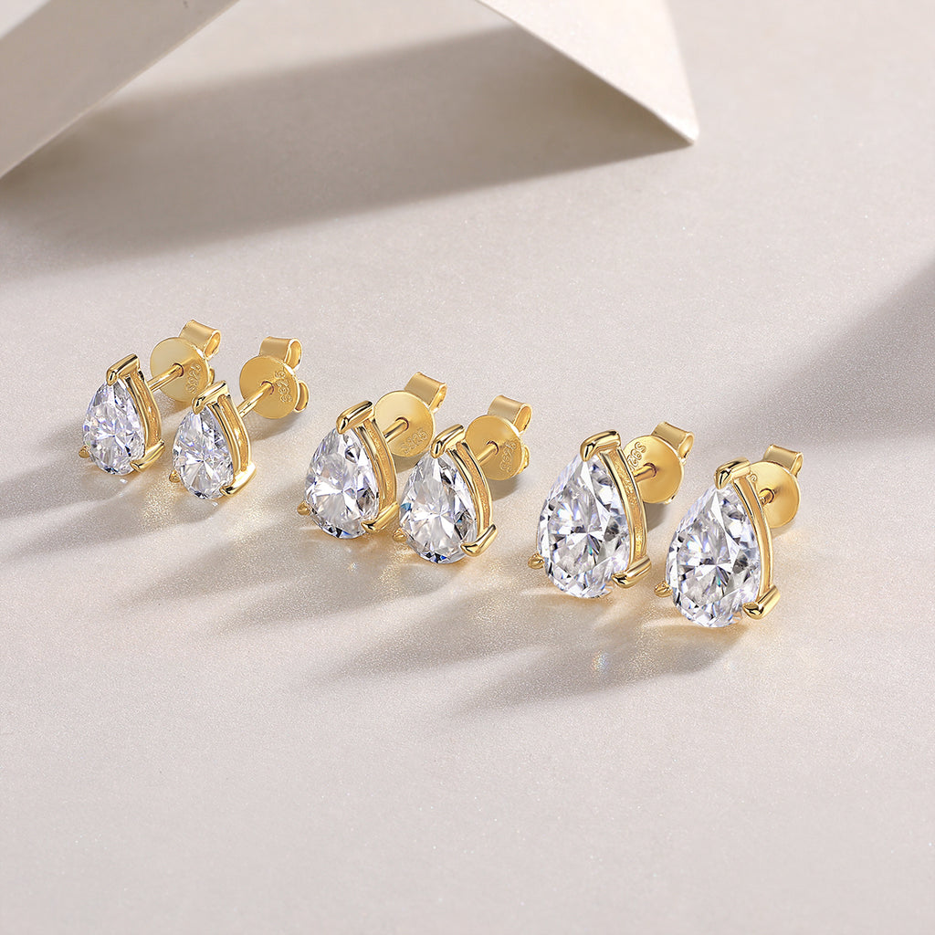 Leaf Drop Stud Earrings