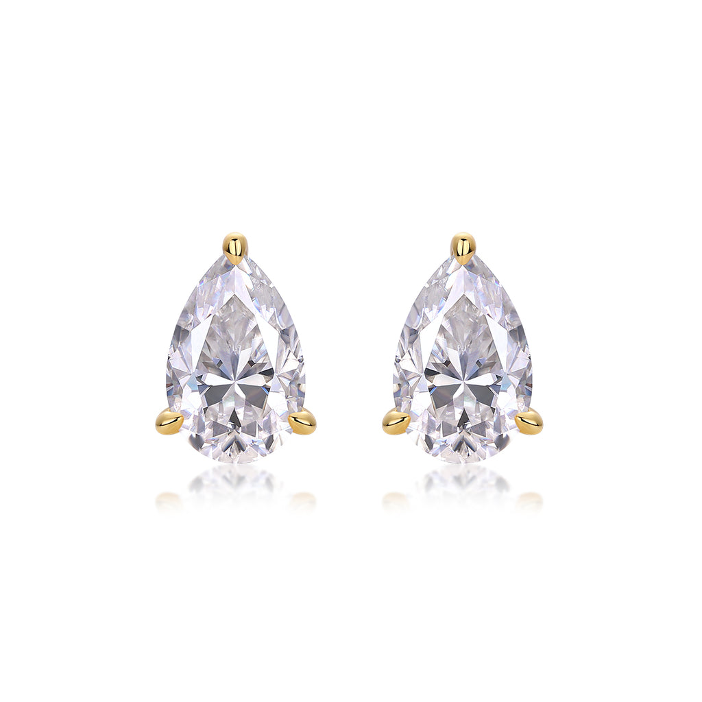 Leaf Drop Stud Earrings