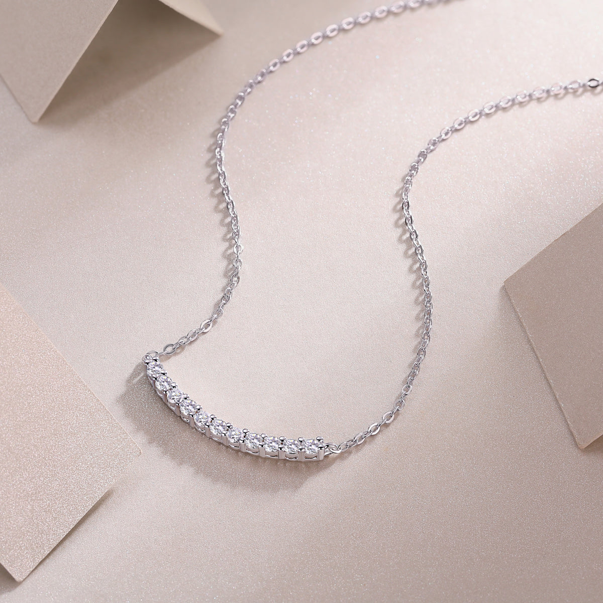 Serene Curve Moissanite Necklace
